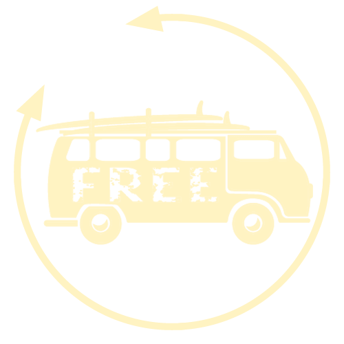 Icono de devoluciones gratis Retinta®️ Surf, Skate, Snowboard. Marca de ropa y accesorios de Tarifa, Cádiz. Color de marca "ARENA". Tienda online.