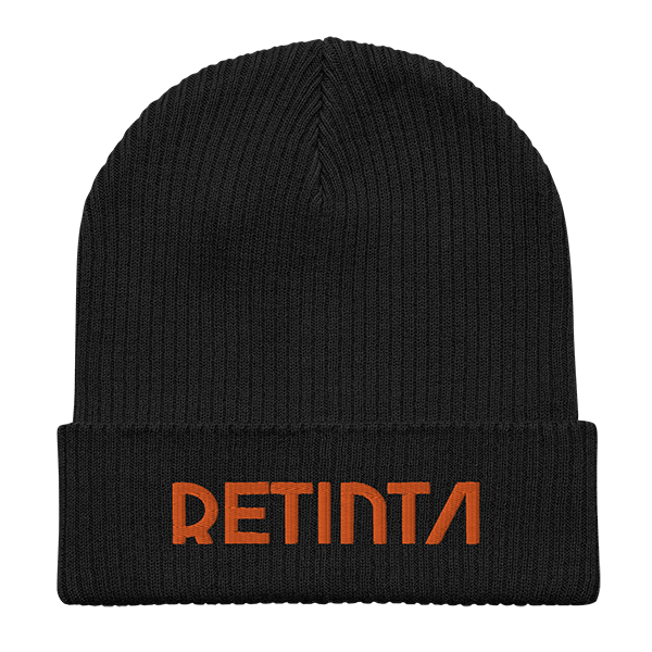 Comprar Gorro negro de algodón orgánico con bordado color Tinta Estilo SURFeño de RETINTA®️ Surf, Skate y Snowboard, marca de Tarifa, Cádiz.