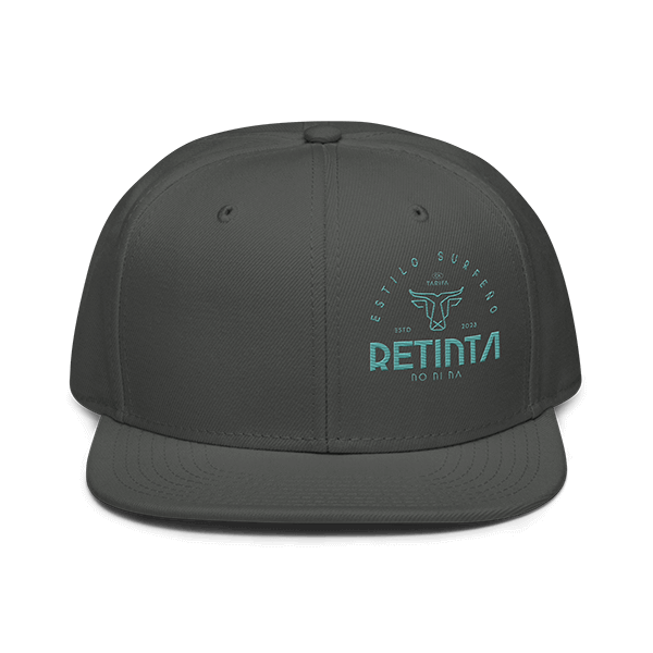Comprar Gorra snapback gris con bordado color Tarifa Estilo SURFeño de RETINTA®️ Surf, Skate y Snowboard, marca de Tarifa, Cádiz.