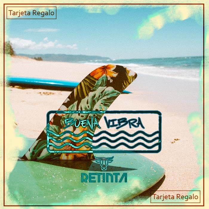 Comprar tarjeta regalo Retinta®️ - Marca de surf, skate y snowboard. Tarifa, Cádiz. Regala la opción de poder elegir. Tarjetas de regalo de 10€, 25€, 50€ y 100€. Con dos años de caducidad.